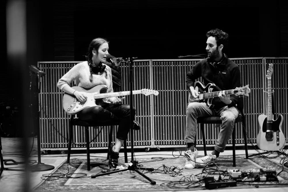 Margaret Glaspy and Julian Lage in the studio